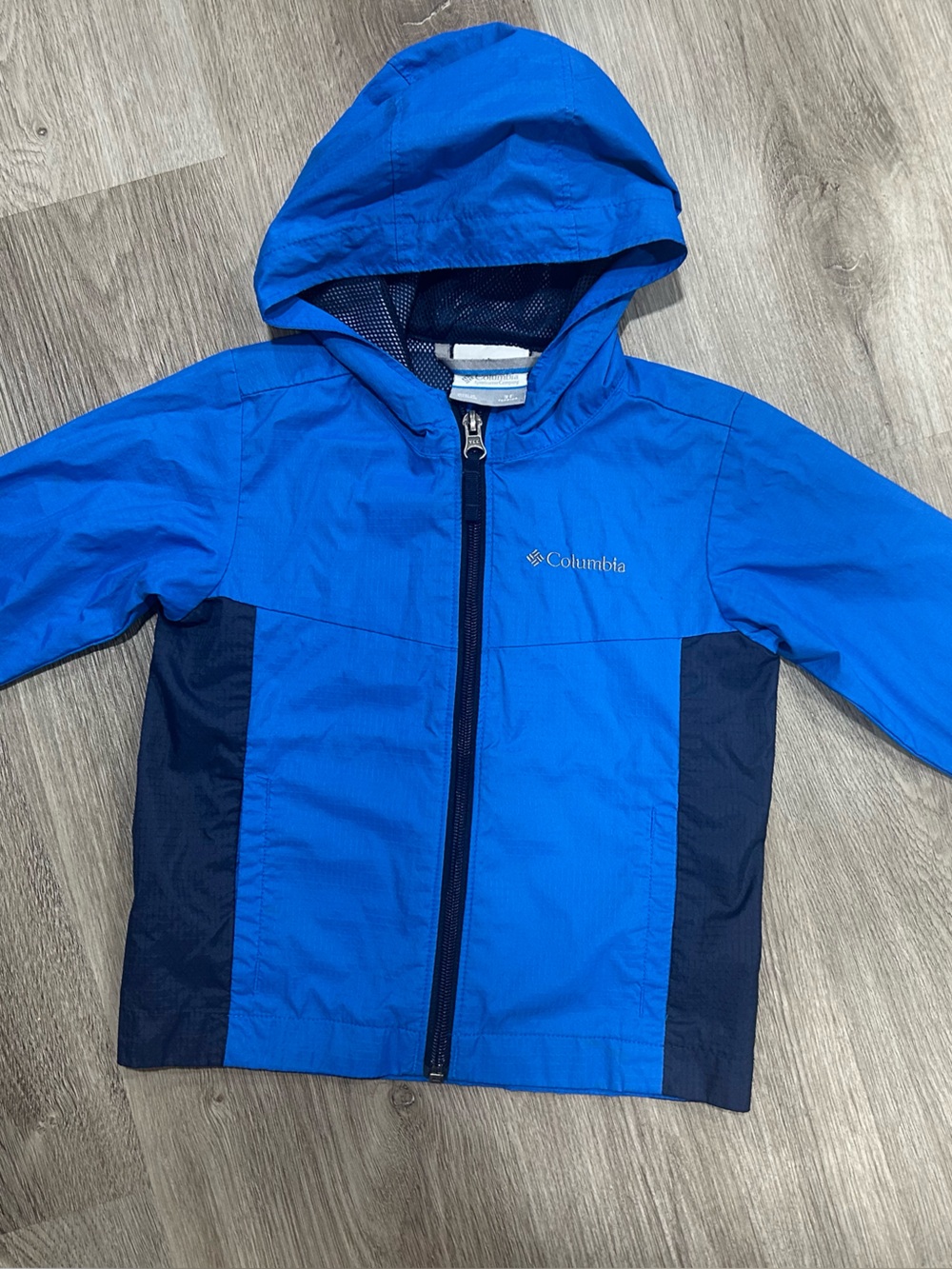 Columbia Toddler Hooded Windbreaker Jacket Size 3T Blue Lightweight